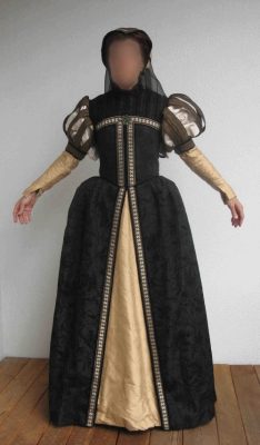 Renaissancekleid schwarz/gold/beige